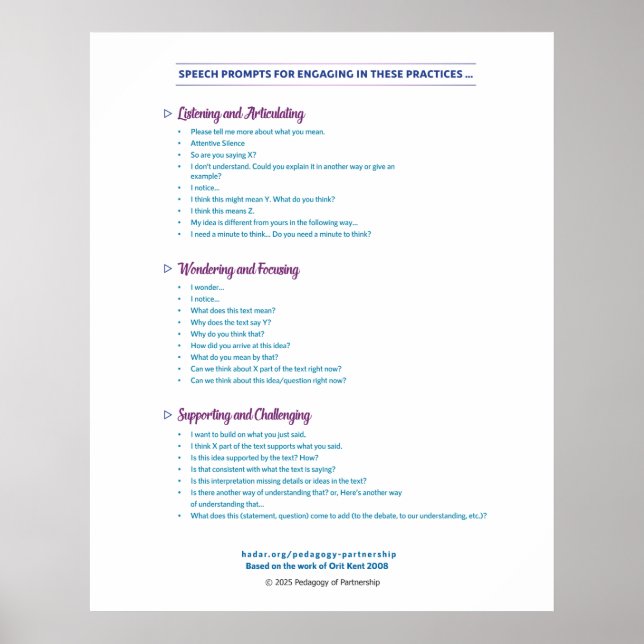 Speech Prompts Poster 24x30 (Front)