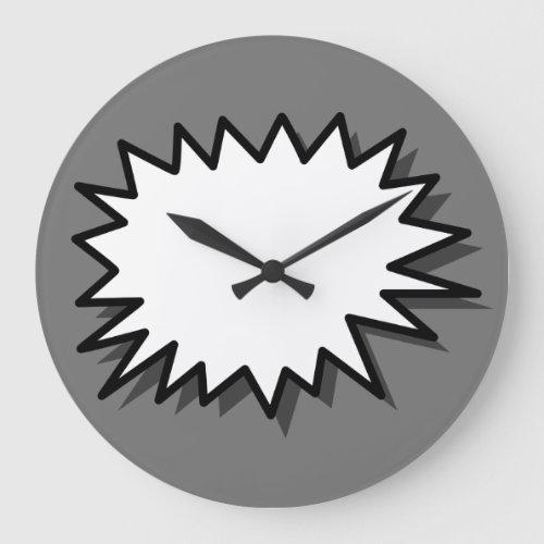 speech_shape_star_burst_design large clock