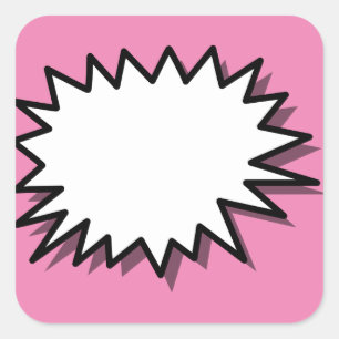 speech-shape-star-burst-design square sticker