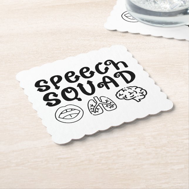 Speech Squad Pathology Teacher Birthday Present Paper Coaster (Angled)
