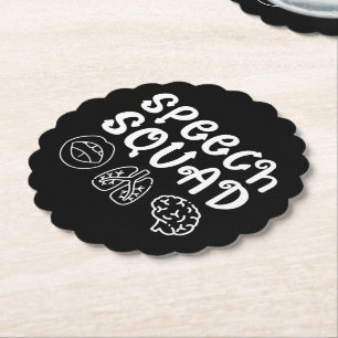 Speech Squad SLP Speech Language Pathologist Funny Paper Coaster