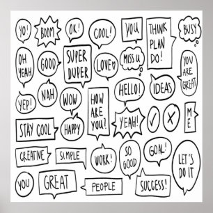 Speech Text Bubble Chat Messages Life Ideas Co Poster