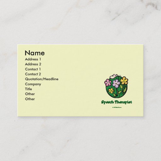 Customizable Speech Therapist Blooms1 Business Card Template