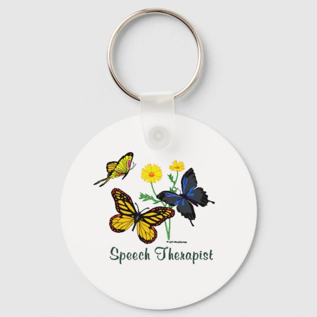 Speech Therapist Butterflies Keychain (Front)