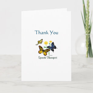 Speech Therapist Butterflies Letterpress Thank You Card