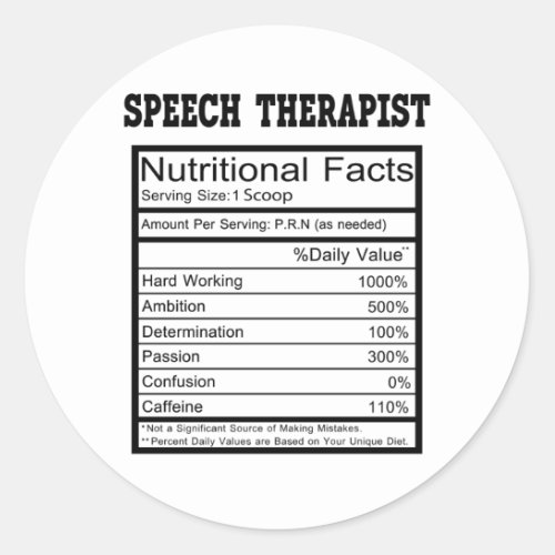 Speech Therapist Classic Round Sticker