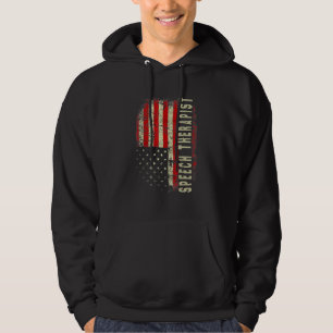 Speech Therapist Day 4th Of July US Flag Patriotic Hoodie