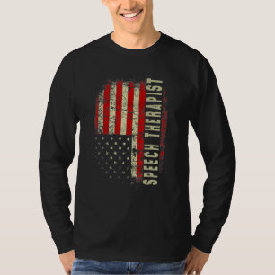 Speech Therapist Day 4th Of July US Flag Patriotic T-Shirt