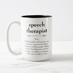Speech Therapist Definition Thank You Gift Two-Tone Coffee Mug