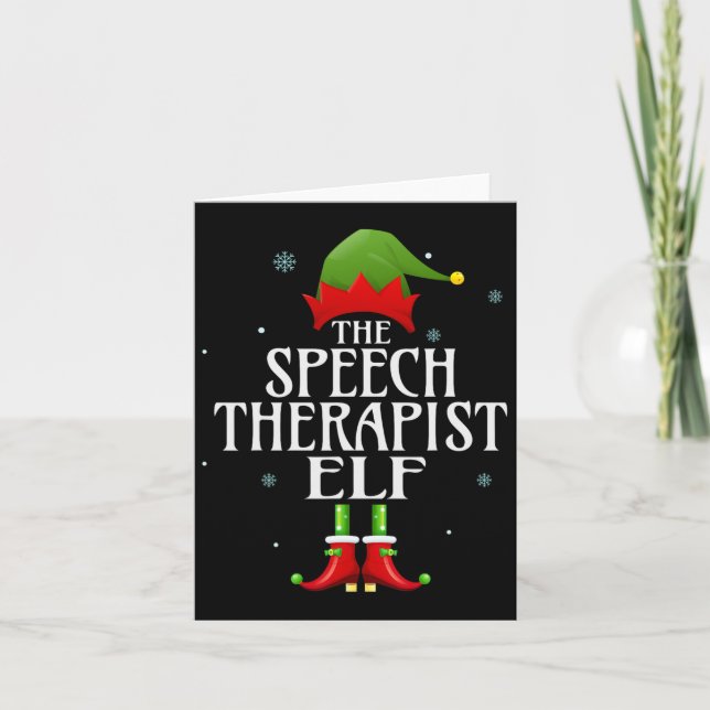 Speech Therapist Elf Xmas Matching Family Group Ch Card (Front)