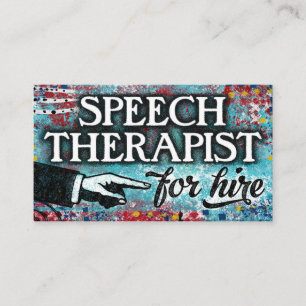 Speech Therapist For Hire Business Cards - Blue