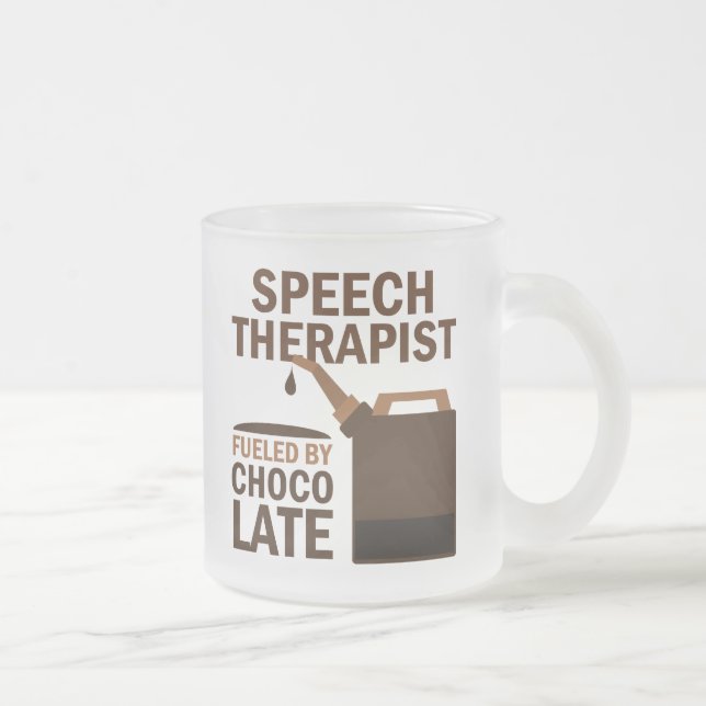 Speech Therapist (Funny) Chocolate Frosted Glass Coffee Mug (Right)