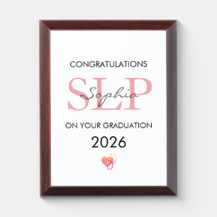 Speech Therapist Graduation Personalized Name Year Award Plaque