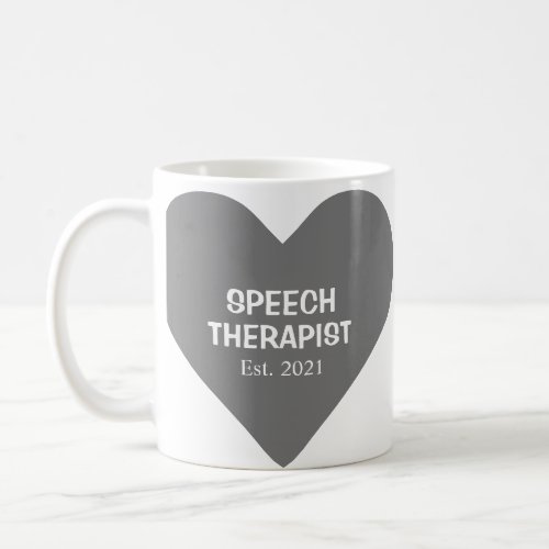 Speech Therapist Grey Heart Mug