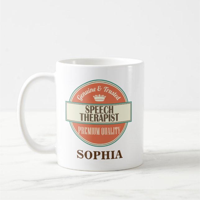 Speech Therapist Personalized Office Mug Gift (Left)