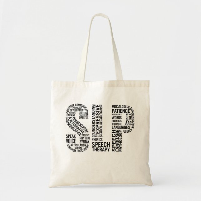 Speech Therapist SLP Tote Bag (Front)