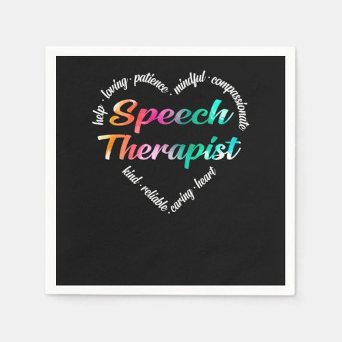 Speech Therapist Speech Therapist Heart Word Cloud Napkins