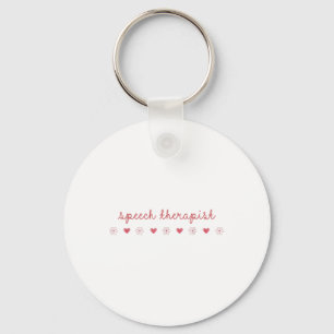 Speech Therapist Valentines Day Daisy Slp Therapy  Keychain