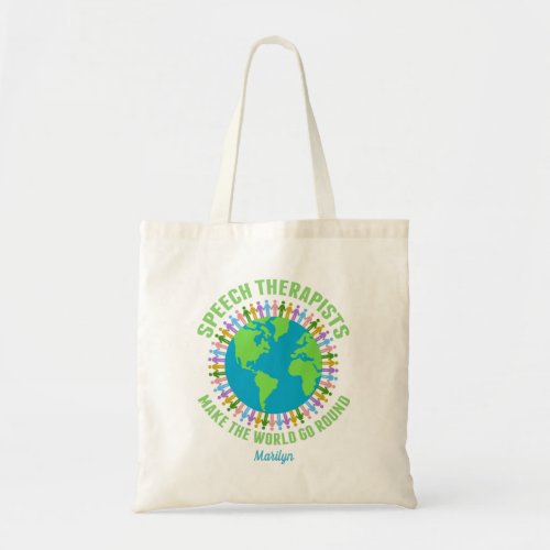Speech Therapist World Cute Custom SLP Tote Bag