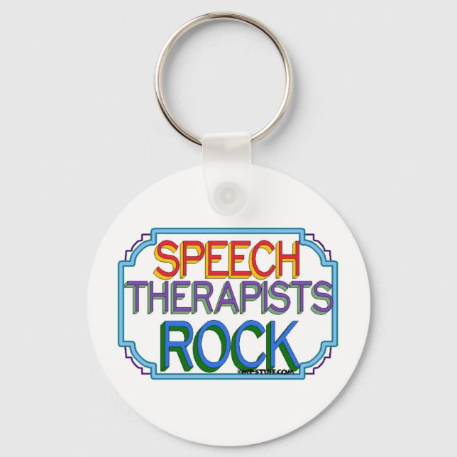 Speech Therapists Rock Keychain (Front)