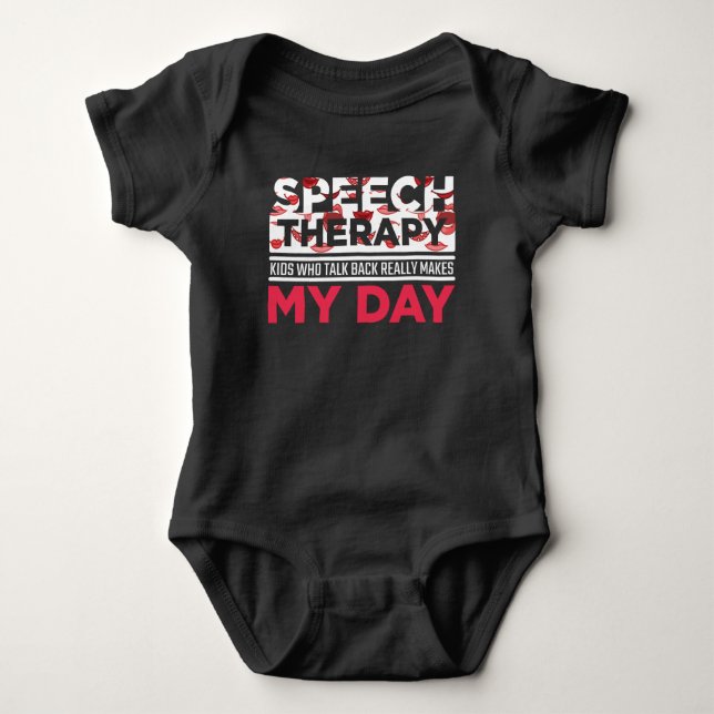 Speech Therapy Appreciation Kid Logopedics Teacher Baby Bodysuit (Front)