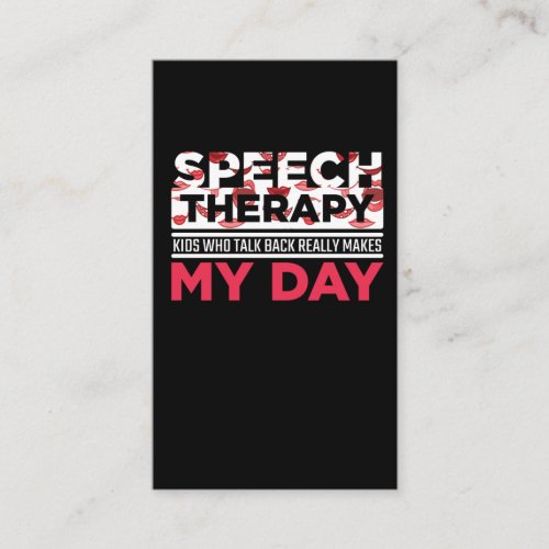 Speech Therapy Appreciation Kid Logopedics Teacher Business Card