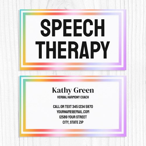 Speech Therapy Business Card