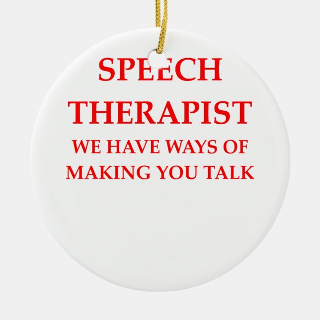 speech therapy ceramic ornament (Front)