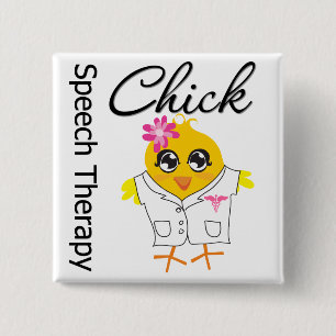 Speech Therapy Chick Button
