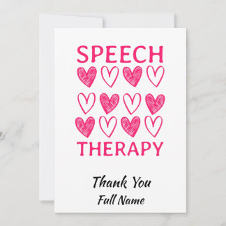Speech Therapy Cute Speech Therapist Thank You Card