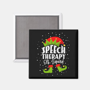 Speech Therapy Elf Squad Christmas SLP Therapist Magnet