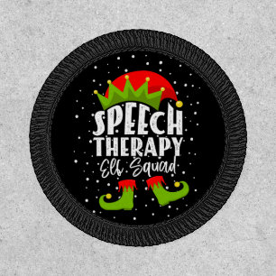 Speech Therapy Elf Squad Christmas SLP Therapist Patch