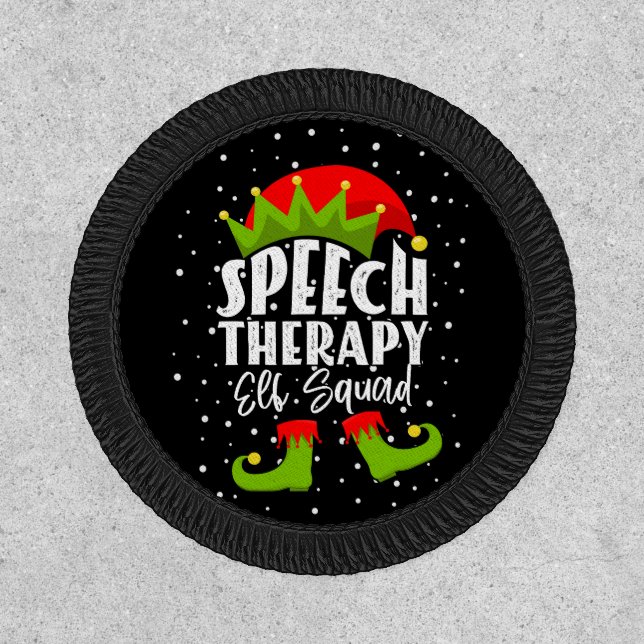 Speech Therapy Elf Squad Christmas SLP Therapist Patch (Front)