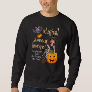 Speech Therapy Halloween Magical Therapist Witch W Sweatshirt