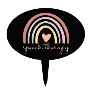 Speech Therapy I - Boho Rainbow Cake Topper