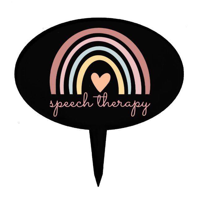 Speech Therapy I - Boho Rainbow Cake Topper (Front)