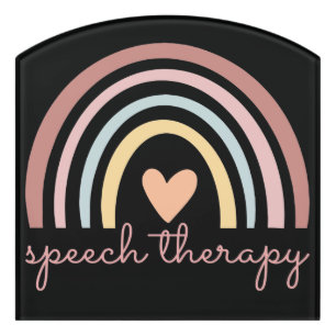Speech Therapy I - Boho Rainbow Door Sign