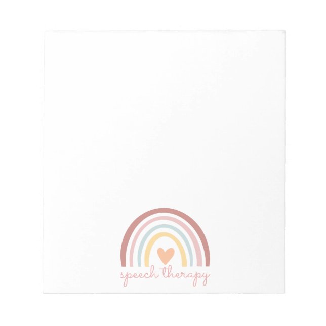 Speech Therapy I - Boho Rainbow Notepad (Front)