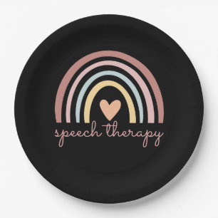 Speech Therapy I - Boho Rainbow Paper Plates