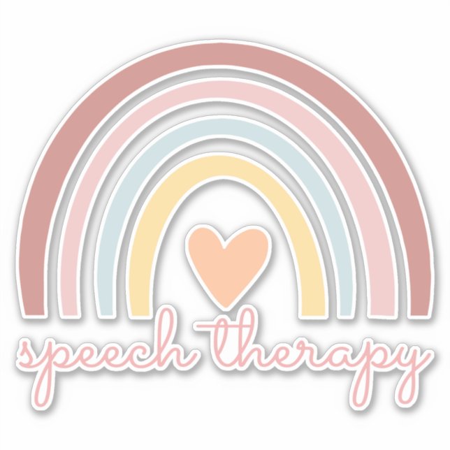 Speech Therapy I - Boho Rainbow Sticker (Front)
