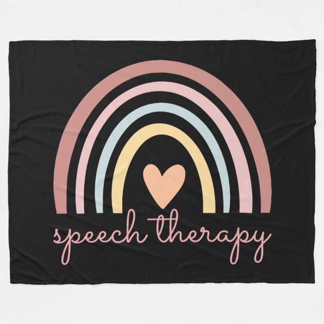 Speech Therapy I Fleece Blanket (Front (Horizontal))