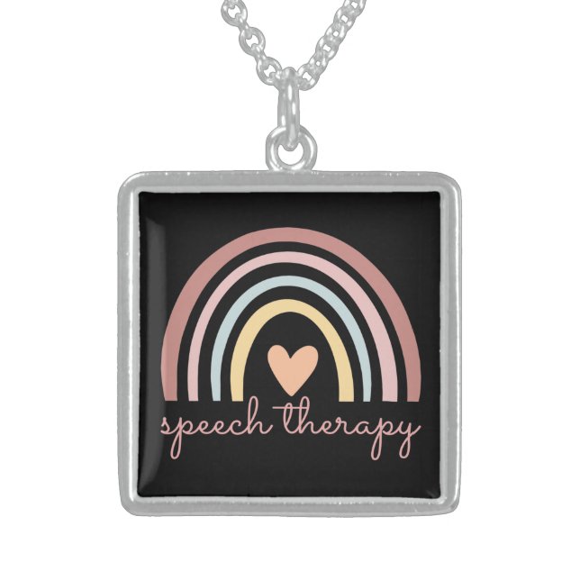 Speech Therapy I Sterling Silver Necklace (Front)