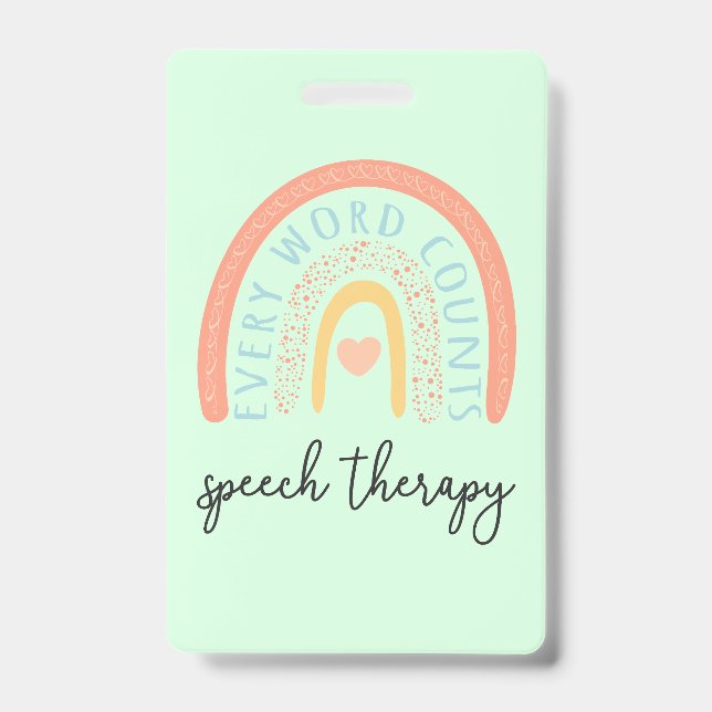 Speech Therapy II - Every Word Counts Badge (Front)