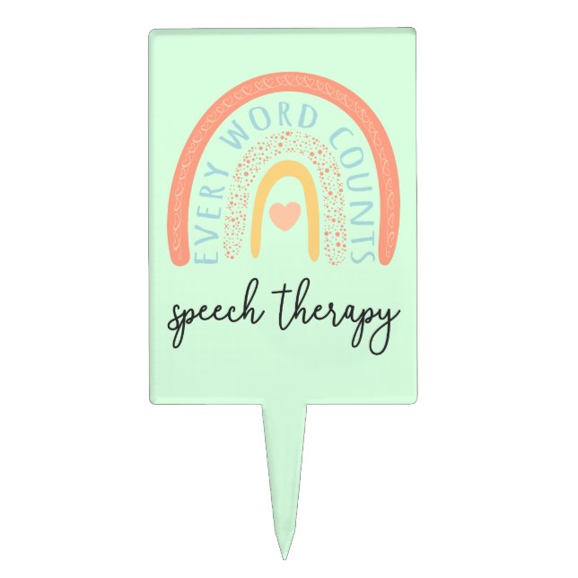 Speech Therapy II - Every Word Counts Cake Topper (Front)