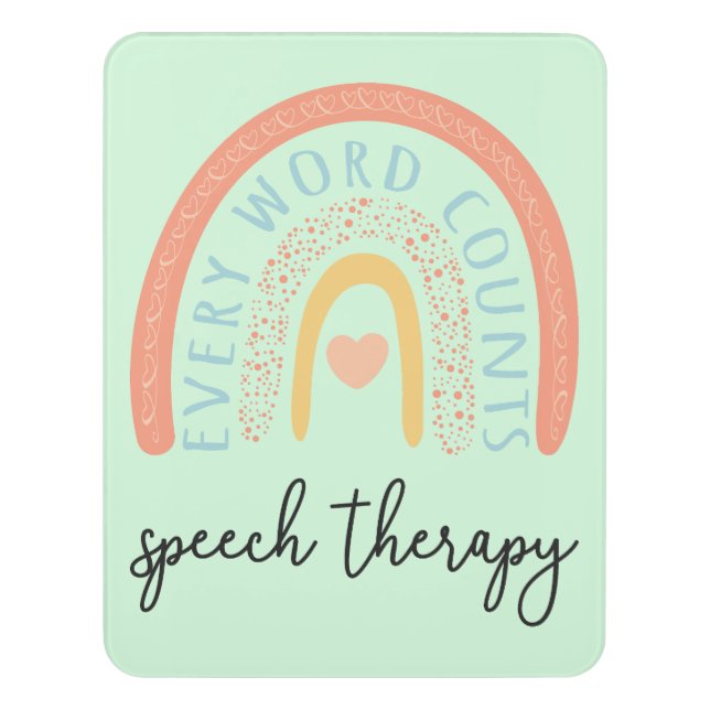 Speech Therapy II - Every Word Counts Door Sign (Contemporary Vert)