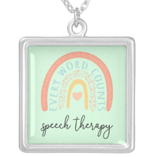 Speech Therapy II - Every Word Counts Silver Plated Necklace