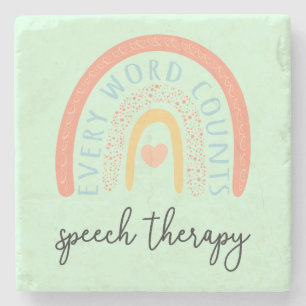 Speech Therapy II - Every Word Counts Stone Coaster