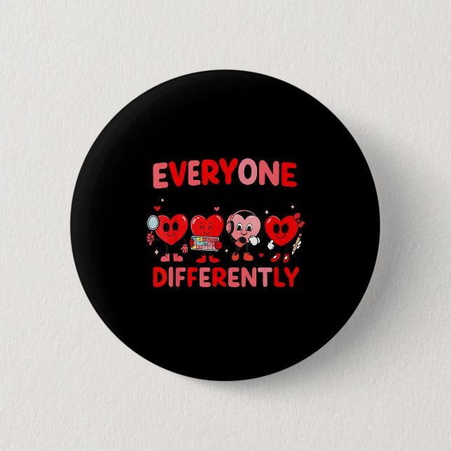 Speech Therapy Language Pathologist Valentines Day Button (Front)