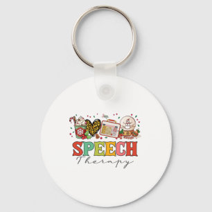 Speech Therapy Pathologist Slp Christmas Thanksgiv Keychain