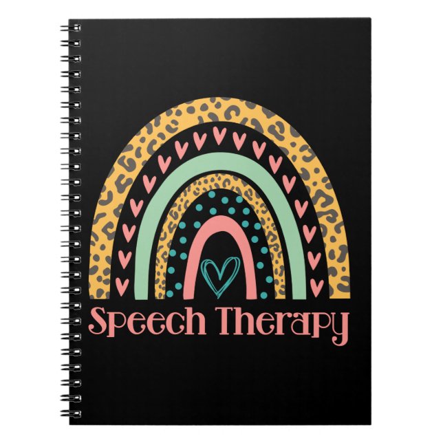 Speech Therapy Rainbow Speech Language Pathologist Notebook (Front)